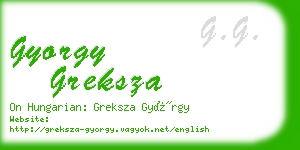 gyorgy greksza business card